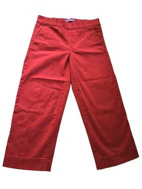 Gloria Vanderbilt Pull On Wide Leg Crop Pants Size 8 Burgundy Smoothing Slimming
